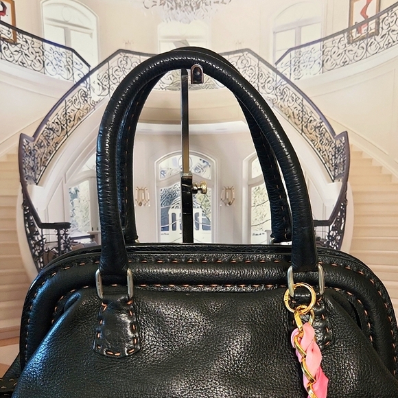 AUTHENTIC FENDI Selleria Pebbled Leather Handbag Dr's Style - Picture 11 of 14